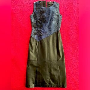 Genuine leather dress.  Black and blue